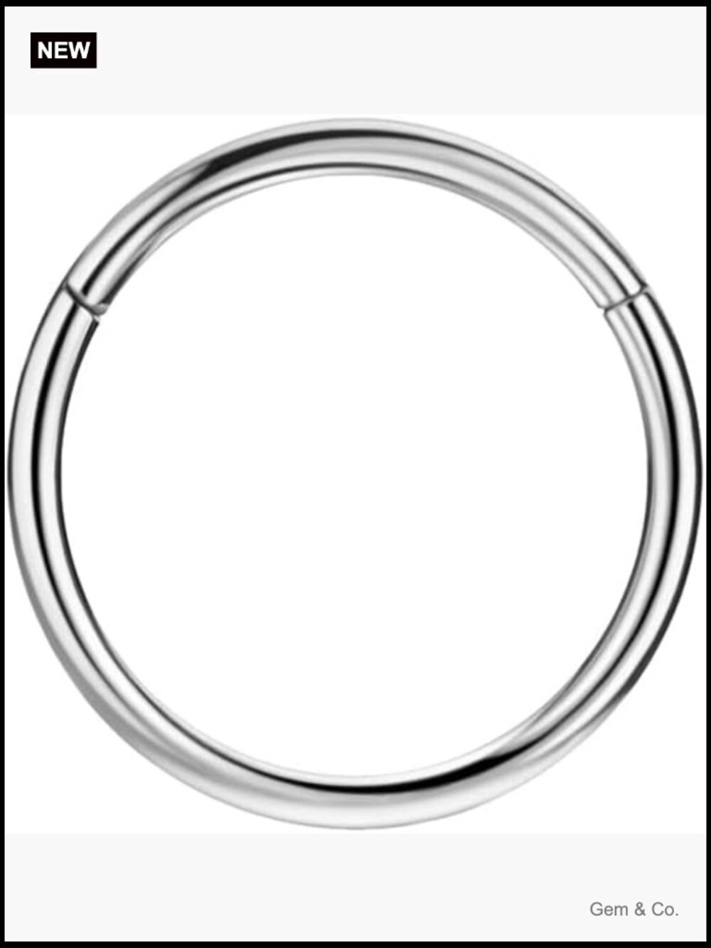 316L Surgical Steel Hinged Nose Rings Hoop, 18g 8mm Body Piercing Jewelry